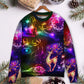Christmas Reindeer Neon Light Art – Sweater - Ugly Christmas Sweater