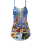 Christmas Cats And Tree Love – Women's Summer Sleeveless V-Neck Camisole Dress