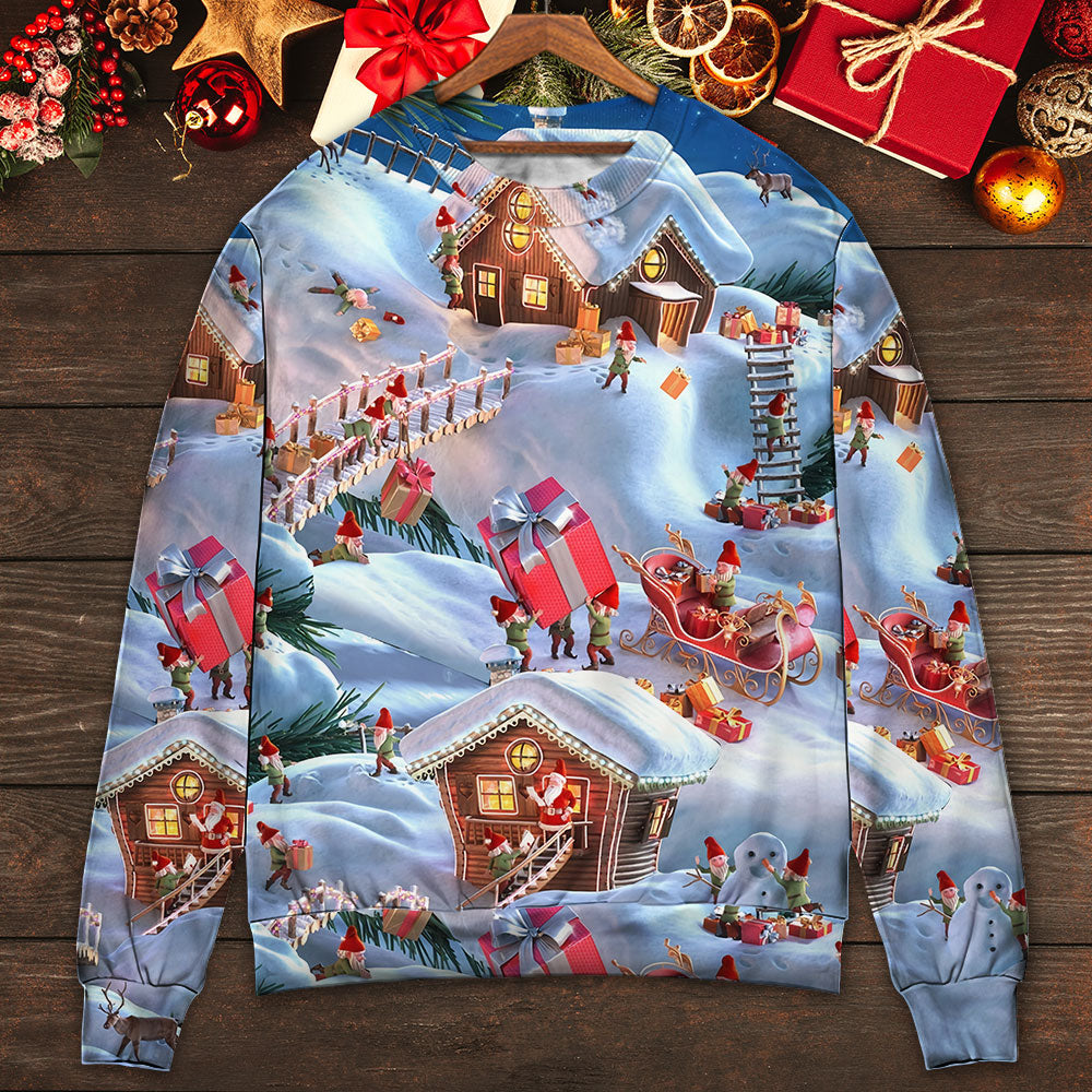 Christmas Santa And Gnome Merry Xmas – Sweater - Ugly Christmas Sweater