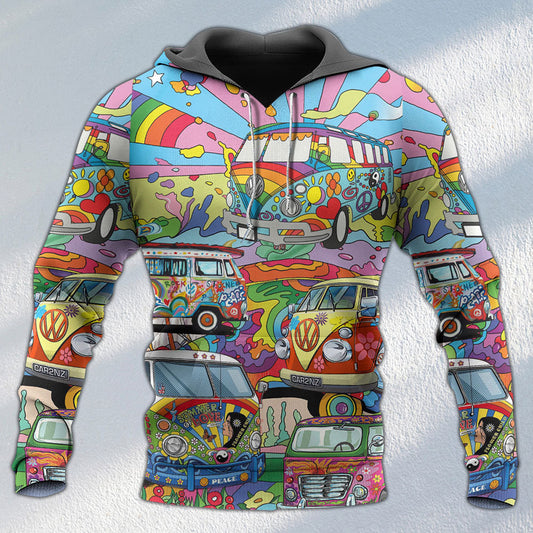 Hippie Van Colorful Peace - 3D Hoodie