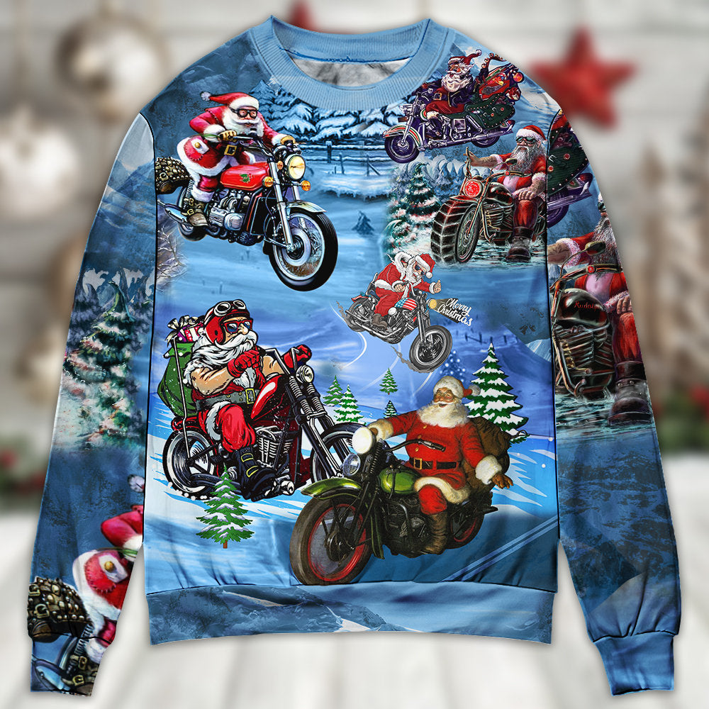 Christmas Driving With Santa Claus – Sweater - Ugly Christmas Sweater