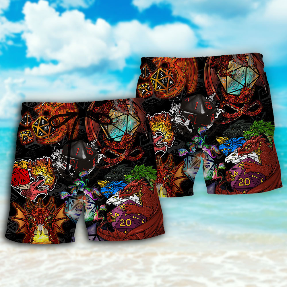Fire Dragon Dice Fantasy – Beach Short