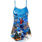 Christmas Skull Merry Holiday Theme – Women's Summer Sleeveless V-Neck Camisole Dress
