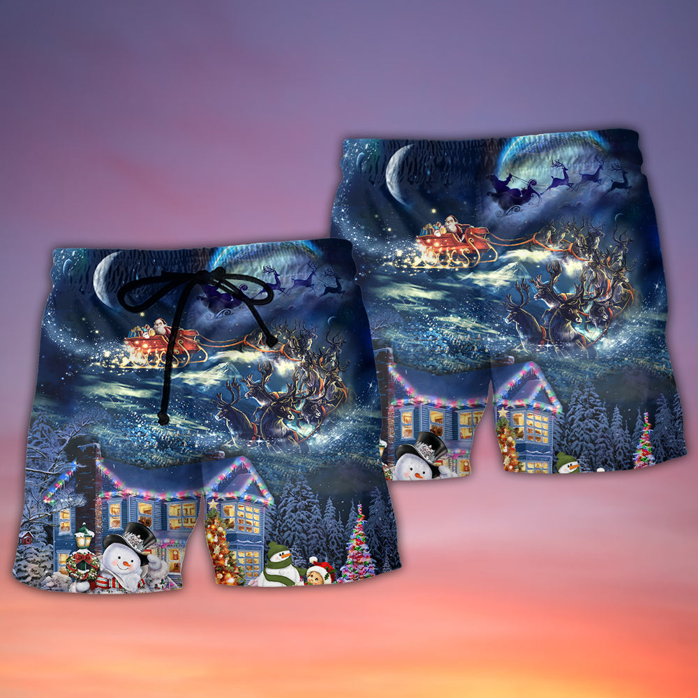 Santa Family Love Holiday Lights – Beach Short