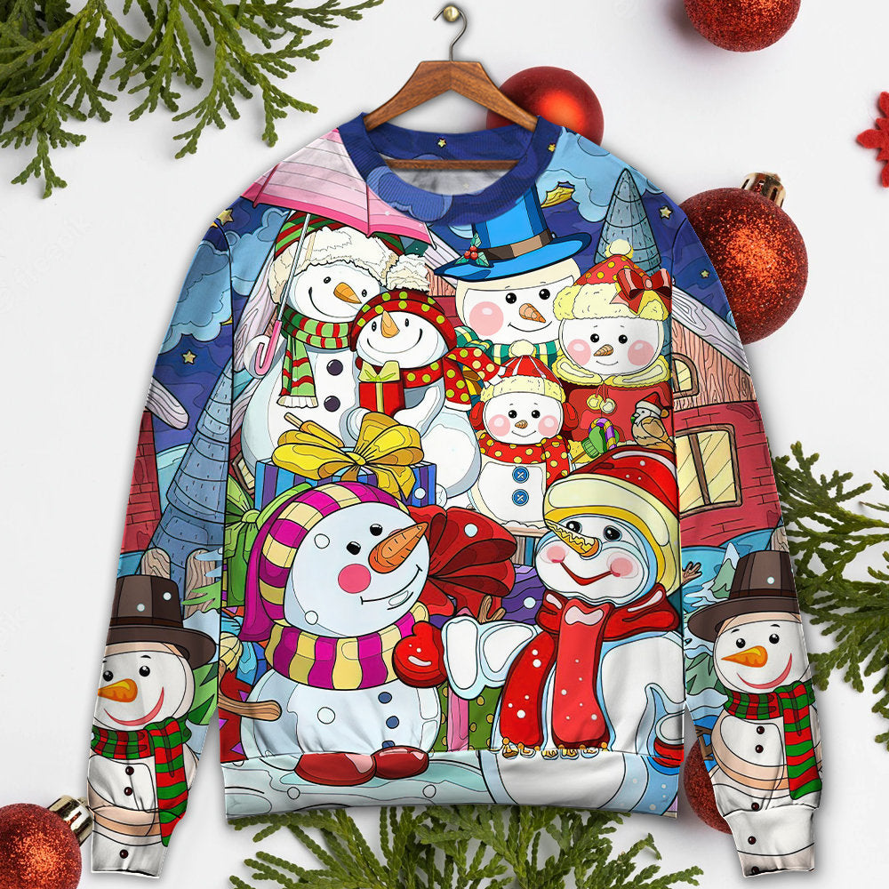 Christmas Snowman Merry Xmas Art – Sweater - Ugly Christmas Sweater