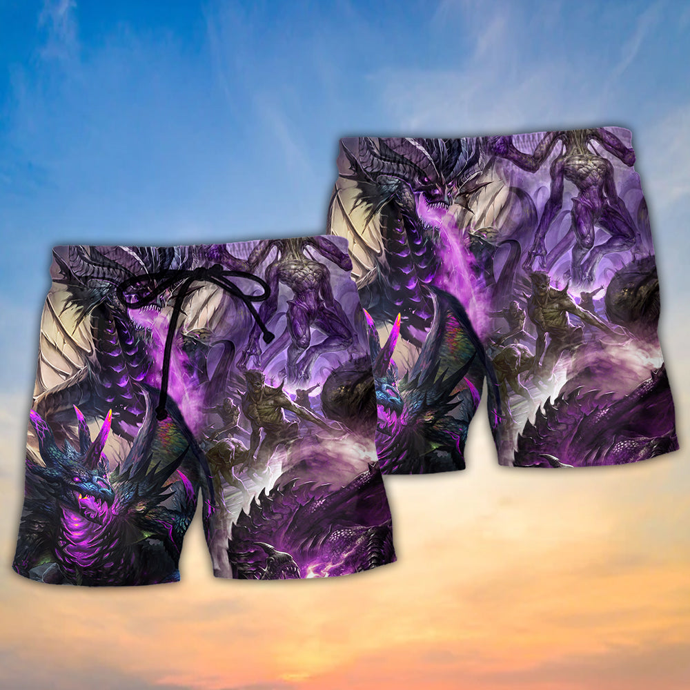 Purple Dragon Skull Lightning Fantasy – Beach Short