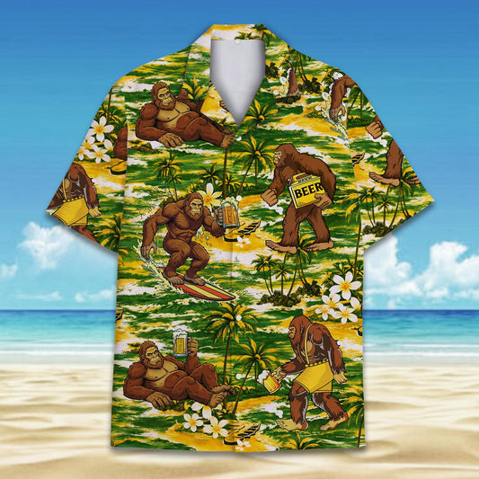 Funny Beer Bigfoot Tropical Summer Beach Party – Hawaiian Shirt
