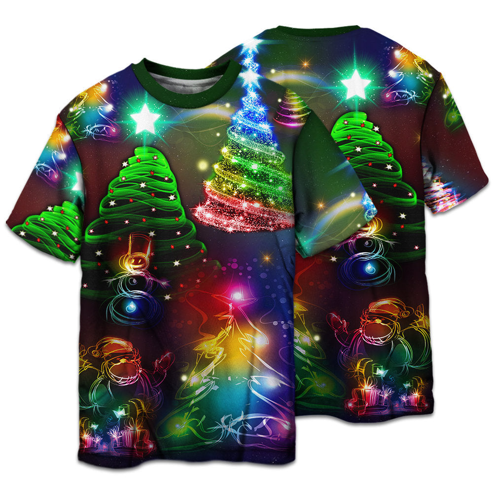 T-shirt / S Christmas Merry Everything Happy Always - Pajamas Short Sleeve - Owls Matrix LTD