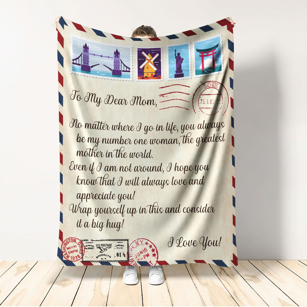 Dear Mom Love Letter Flannel Blanket For Soft Bed Couch And Home Comfort