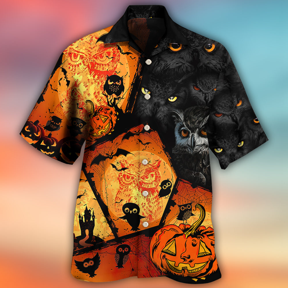 Halloween Owl With Pumpkin Spooky – Hawaiian Shirt