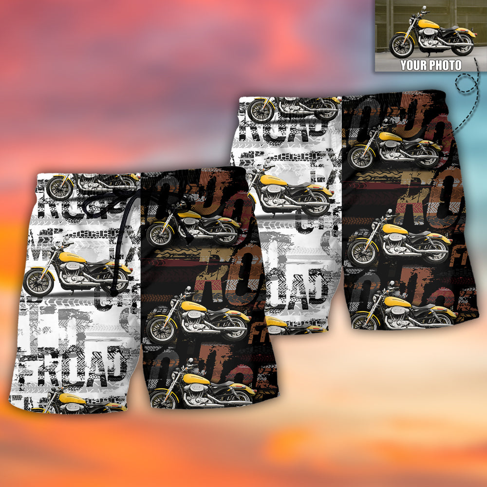 Motorcycle My Sweet Lover Custom Photo - Beach Short - Owls Matrix LTD