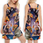 Galaxy Pizza Sky Cat – Women's Summer Sleeveless V-Neck Camisole Dress