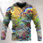 Hippie Turtle Colorful Peace - 3D Hoodie