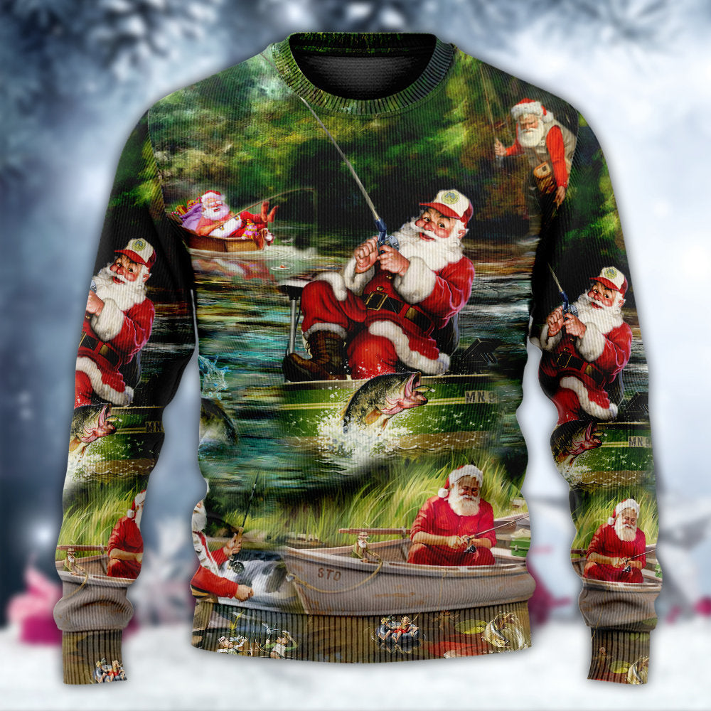 Christmas Merry Fishmas Happy Reel – Sweater - Ugly Christmas Sweater