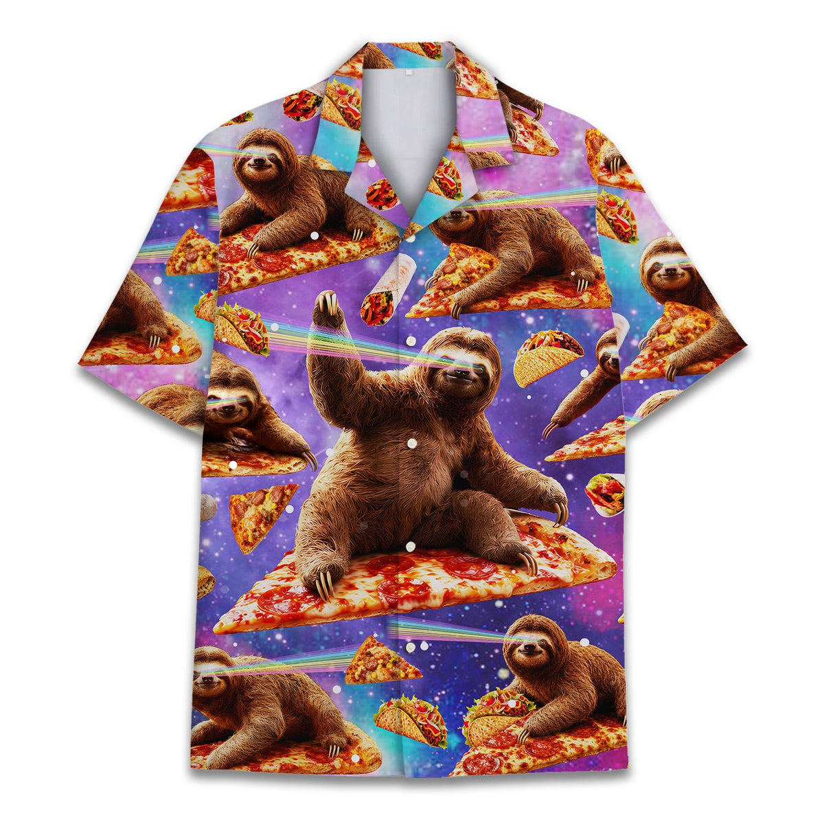 Funny Sloth Pizza Space Galaxy Taco – Hawaiian Shirt