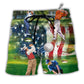 Beach Short / Adults / S Golf Independence Day American - Beach Short - Owls Matrix LTD