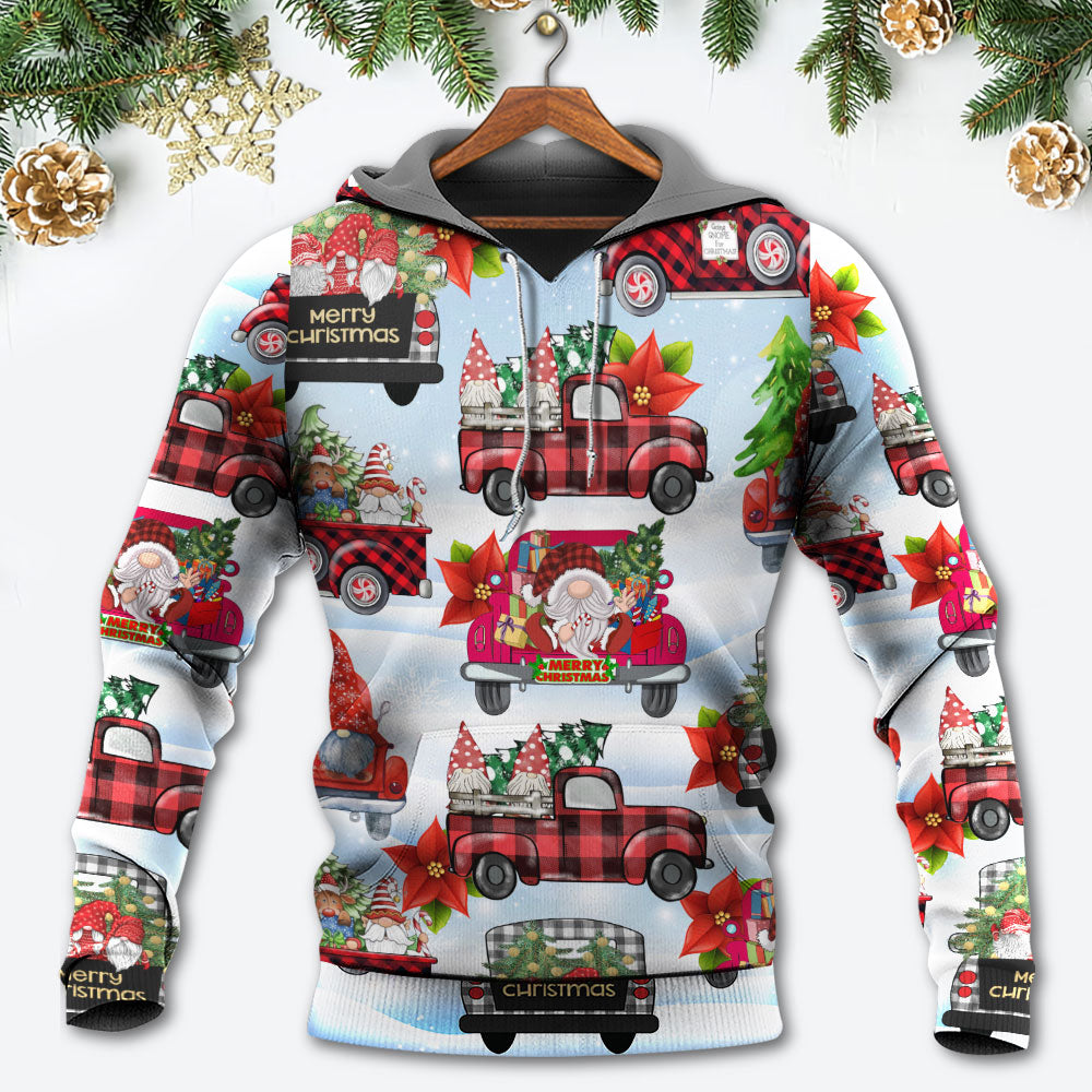 Gnome And Christmas Truck Merry Xmas - 3D Hoodie