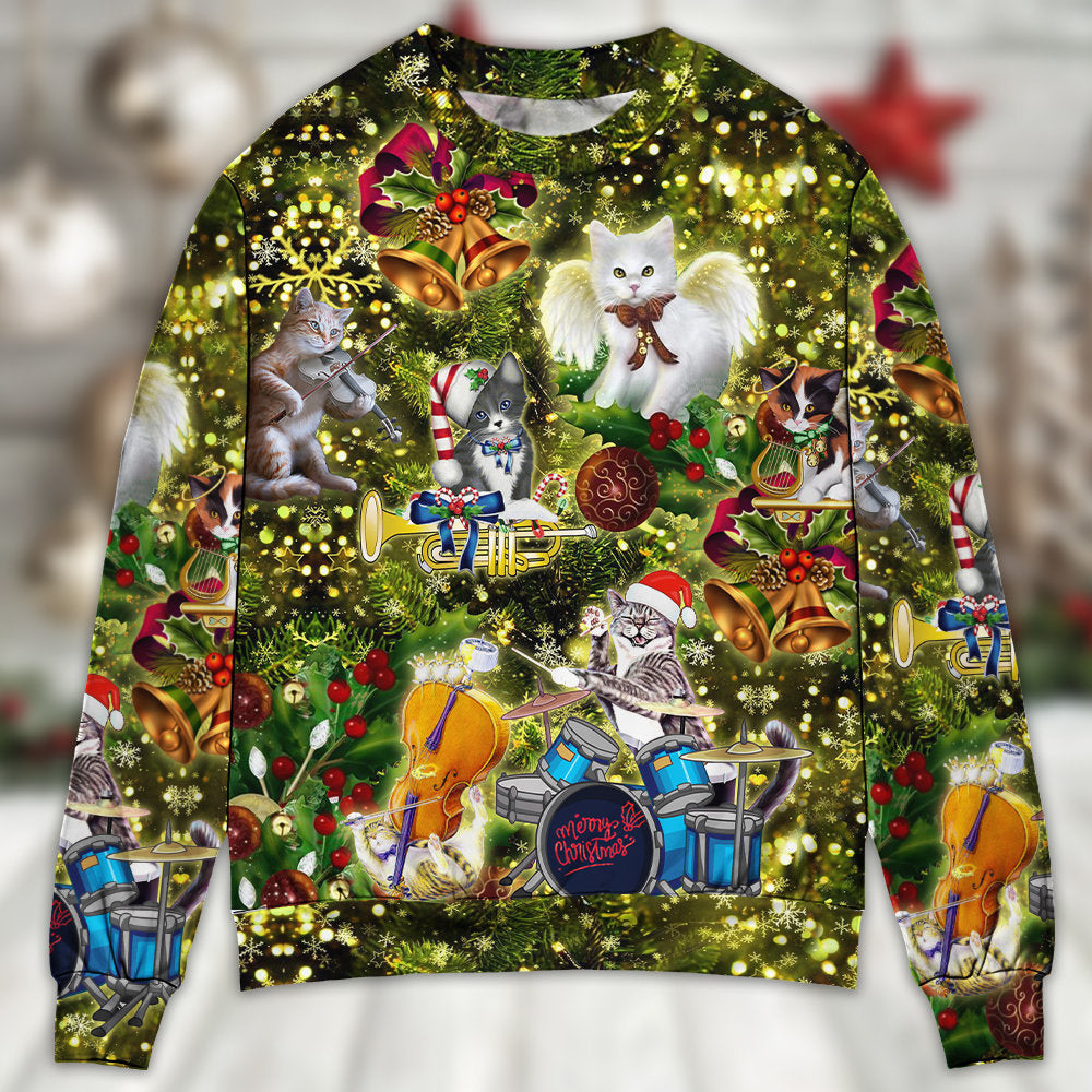 Cat Merry Christmas Angel Style – Sweater - Ugly Christmas Sweater