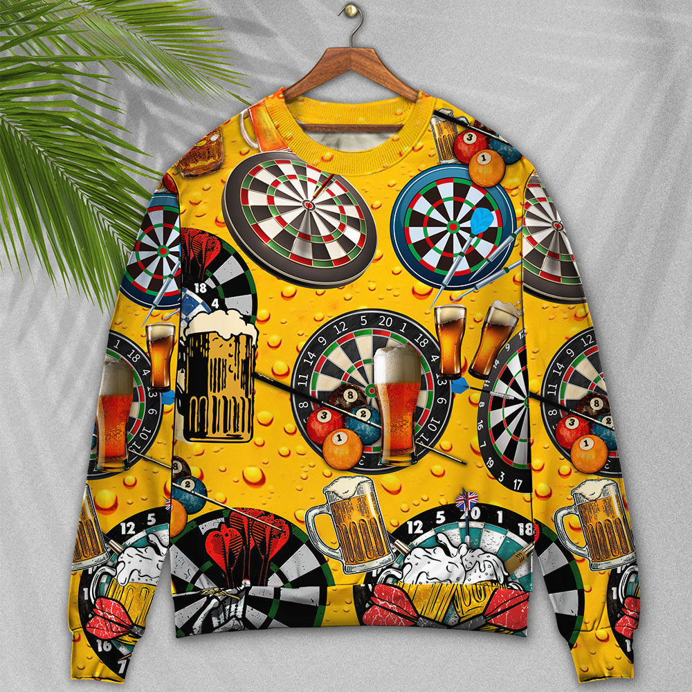 Dart And Beer Lover Life Style – Sweater - Ugly Christmas Sweater