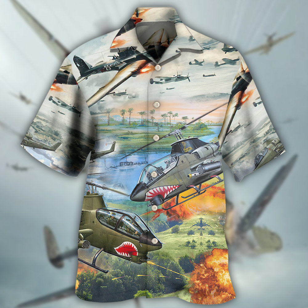 Military Combat Aircraft Aviation - Hawaiian Shirt