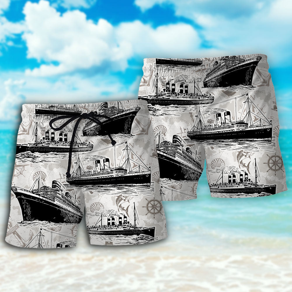 Retro Cruising Sea Map Adventure – Beach Short