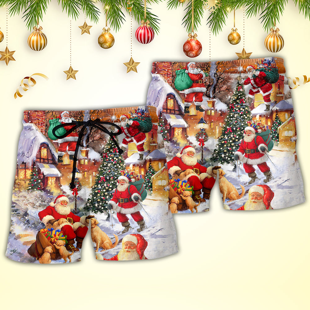 Christmas Santa Story In Festive Town – Beach Short