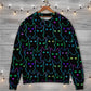 Cute Little Kitten Neon Art – Sweater - Ugly Christmas Sweater