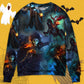 Halloween Skull Pumpkin Night Sky Art – Sweater - Ugly Christmas Sweater