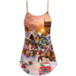 Christmas Santa Delivering Love – Women's Summer Sleeveless V-Neck Camisole Dress
