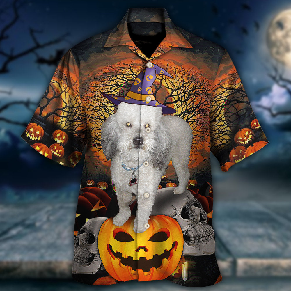 Happy Halloween Dog And Pumpkin Cute Art - Hawaiian Shirt