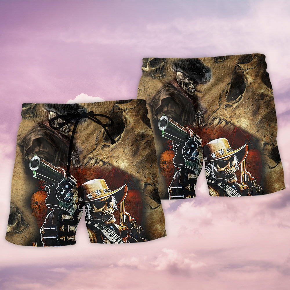 Skull Grumpy Old Man Quote – Beach Short