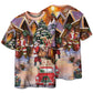 T-shirt / S Christmas Santa Is Delivering Love - Pajamas Short Sleeve - Owls Matrix LTD