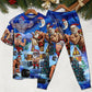Christmas Merry Christmas Santa Stronger - Pajamas Short Sleeve - Owls Matrix LTD