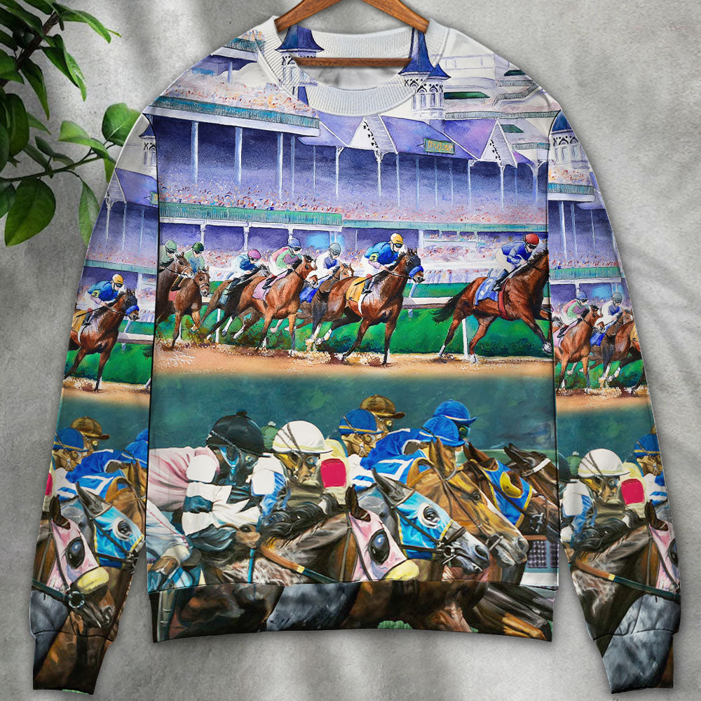 Horse Racing Lover We Love Amazing – Sweater - Ugly Christmas Sweater