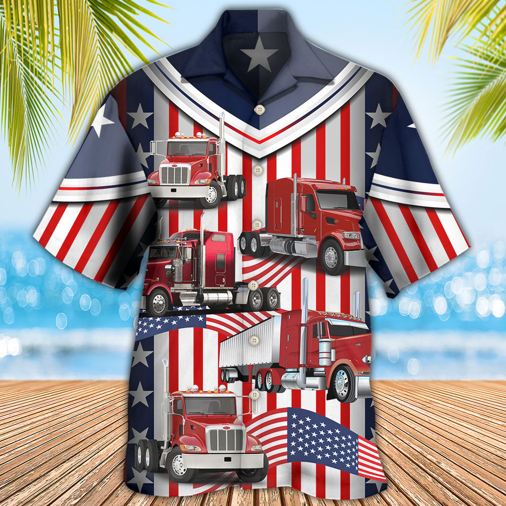 USA Flag Trucker Lifestyle - Hawaiian Shirt