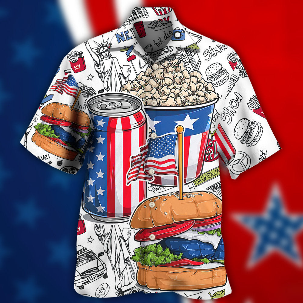 Patriotic Food Independence Day Celebration – Hawaiian Shirt