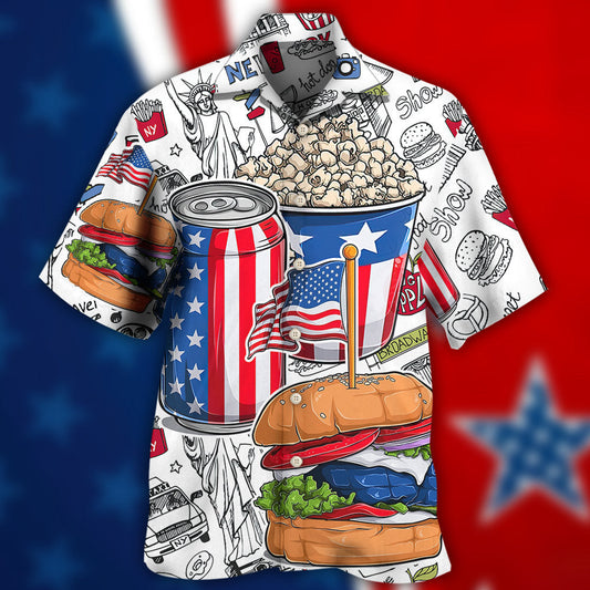 Patriotic Food Independence Day Celebration – Hawaiian Shirt