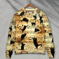 Black Cat Love Music Notes Art – Sweater - Ugly Christmas Sweater