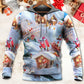 Christmas Santa And Gnome Merry Xmas - Hoodie