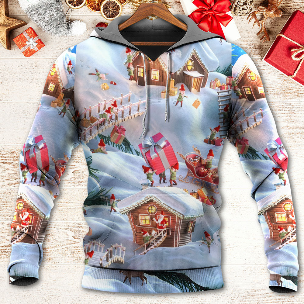 Christmas Santa And Gnome Merry Xmas - Hoodie