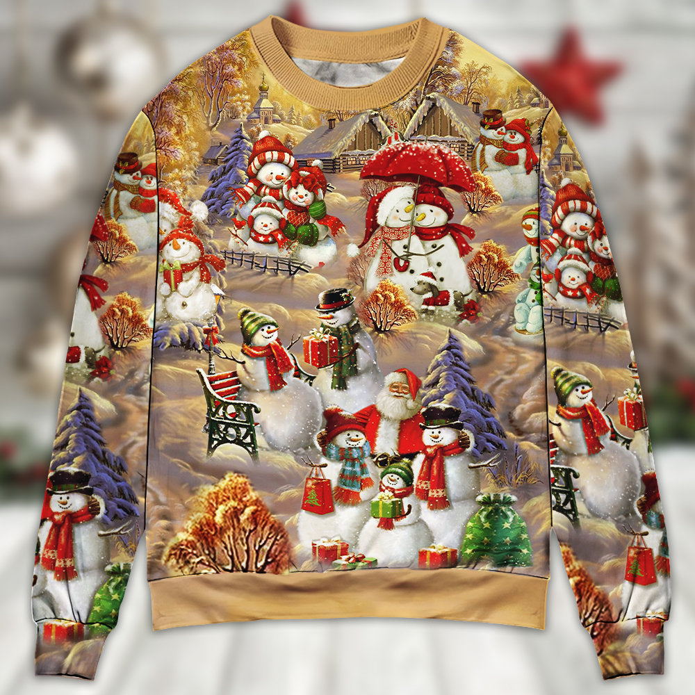 Christmas Snowman Couple Love Xmas – Sweater - Ugly Christmas Sweater