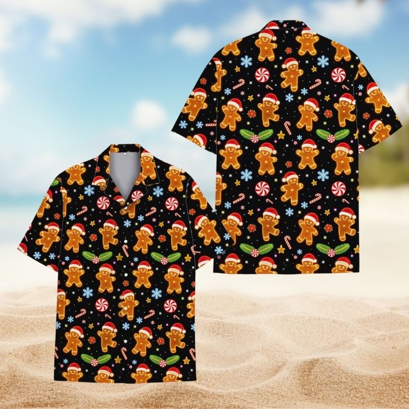 Gingerbread Candy Cane Festive Christmas – Hawaiian Shirt