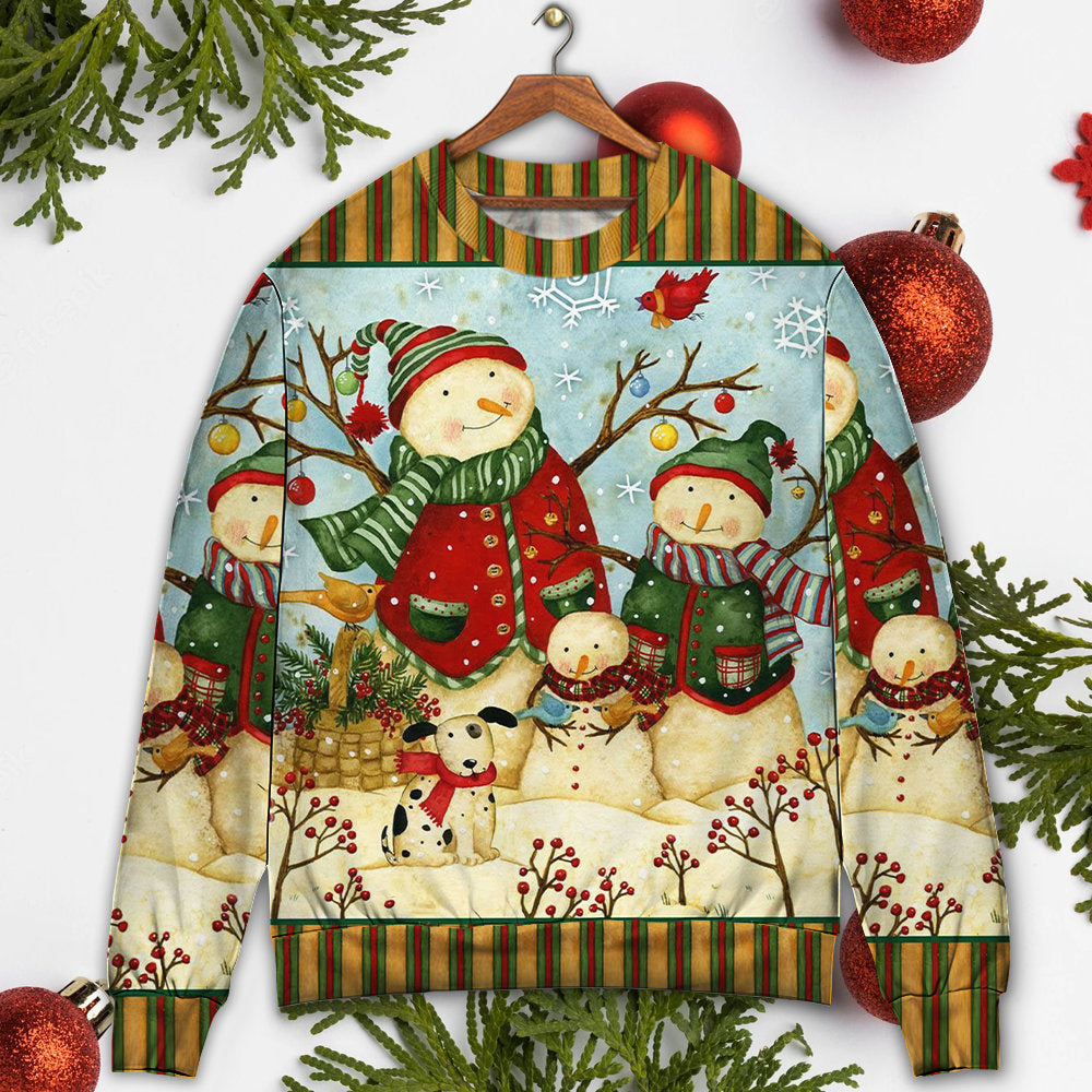 Christmas Cute Snowman Happy Xmas – Sweater - Ugly Christmas Sweater