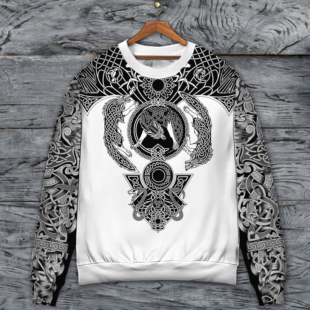 Viking Warrior Blood Black And White – Sweater - Ugly Christmas Sweater