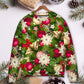 Christmas Fir Tree And Poinsettia Flowers – Sweater - Ugly Christmas Sweater