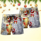 Santa Animal Lover Christmas Art - Beach Short