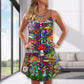Hippie Mushroom Peace Lover – Women's Summer Sleeveless V-Neck Camisole Dress