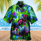 Funny Crowing Rooster Neon Art - Hawaiian Shirt