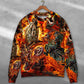 Motorcycle Skull Fire Art Style – Sweater - Ugly Christmas Sweater
