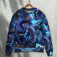 Blue Dragon Skull Fire Lightning Art – Sweater - Ugly Christmas Sweater